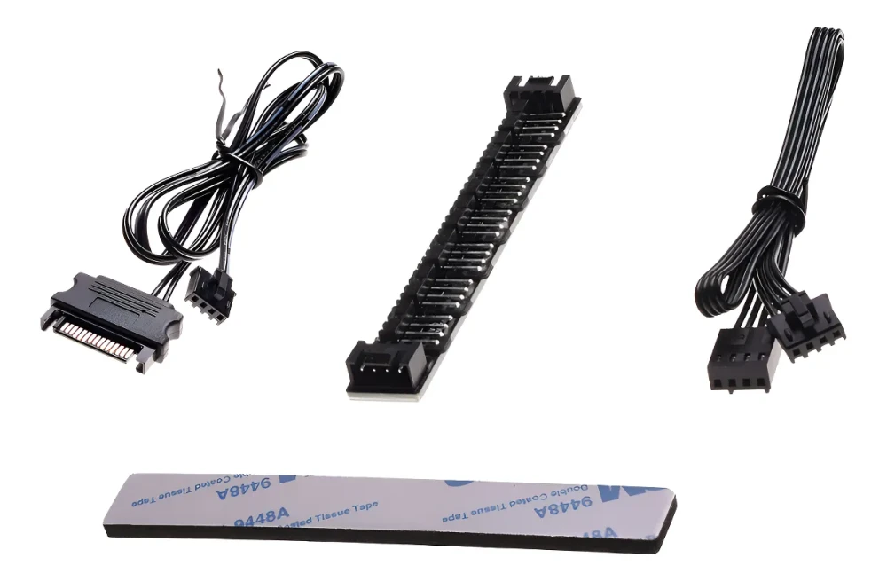 Cooler Hub Pwm 1x7 Enchufe Power Sata Y Control Pwm Mother Led Negr