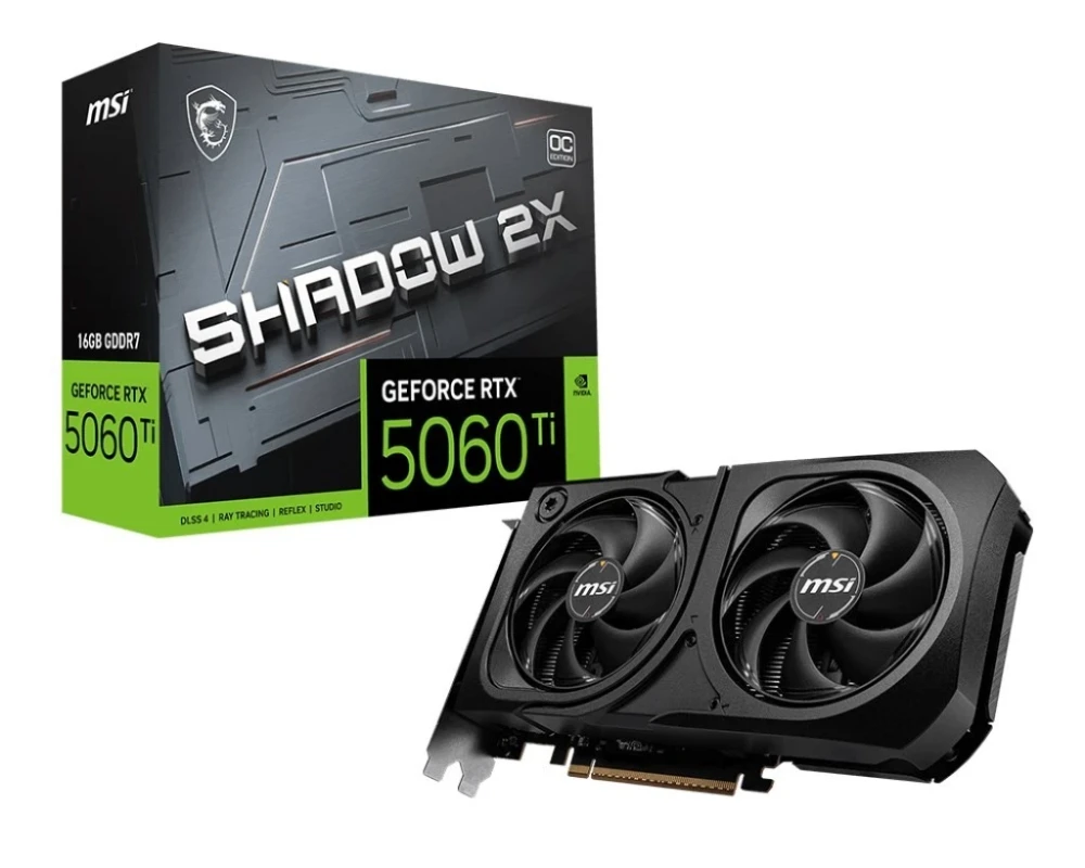 PLACA DE VIDEO MSI GEFORCE RTX 5060 Ti SHADOW 2X PLUS OC 16GB