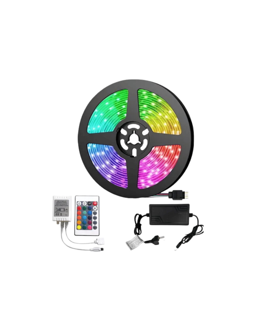 Tira Led Aitech RGB 5050 60 Leds Waterproof Con Control Remoto 5 Metros Con Fuente 12V