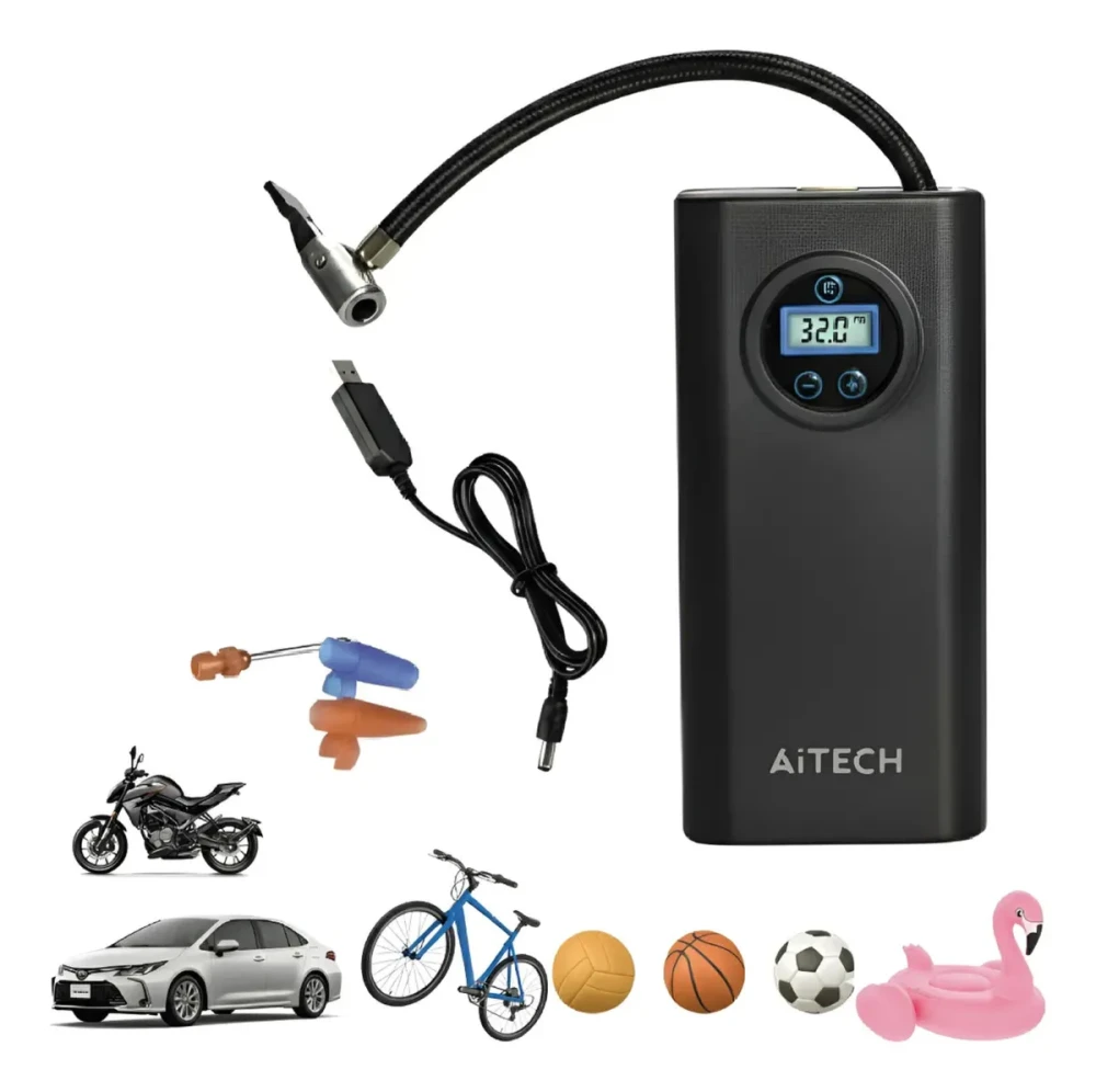 MINI COMPRESOR DE AIRE PORTATIL AITECH RECARGABLE