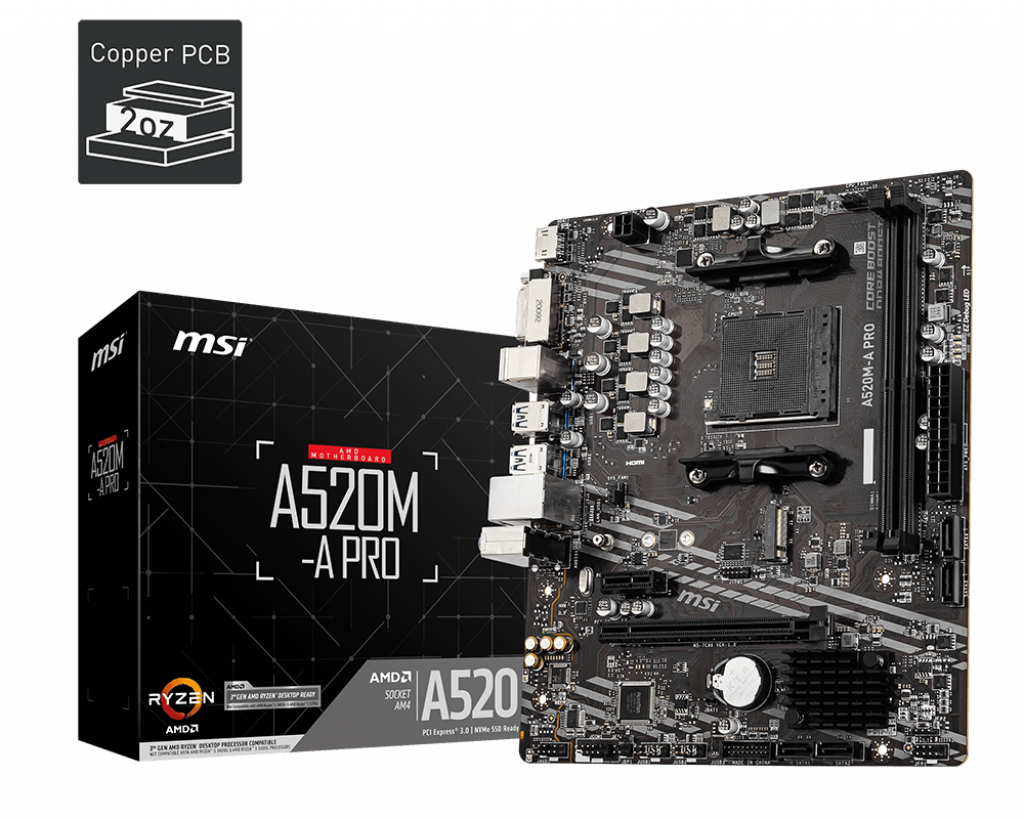 MOTHERBOARD MSI A520M-A PRO