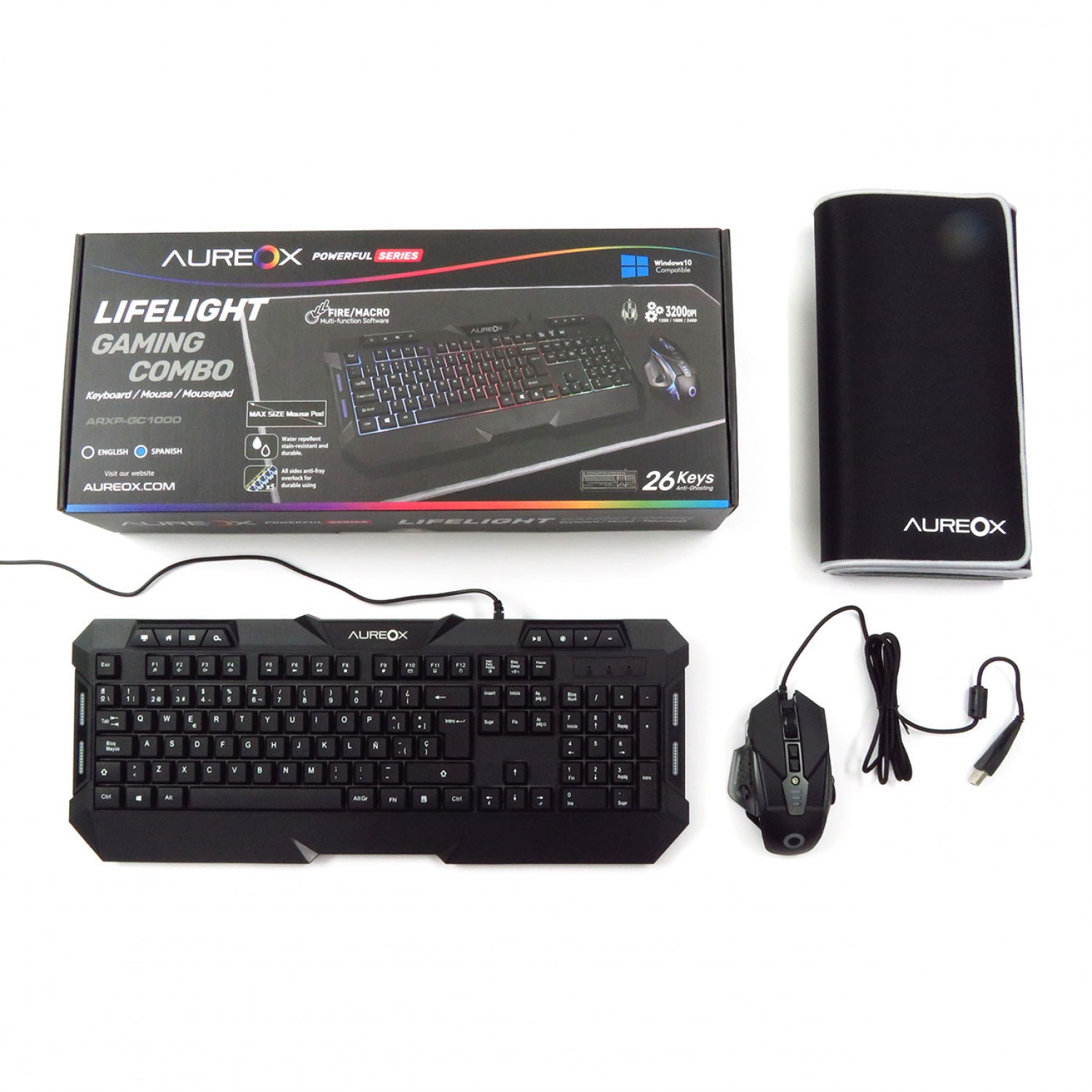 COMBO TECLADO + MOUSE + PAD AUREOX LIFELIGHT