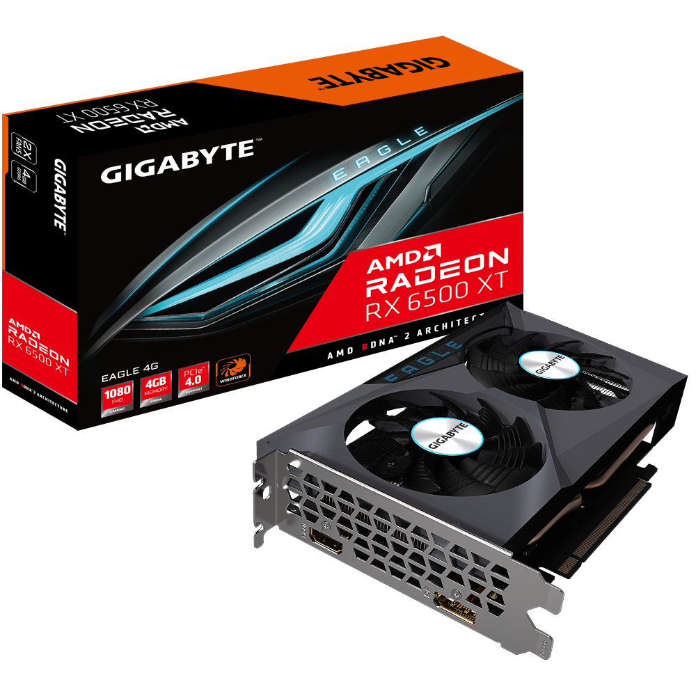 PLACA DE VIDEO GIGABYTE RADEON RX 6500 XT EAGLE 4GB DDR6
