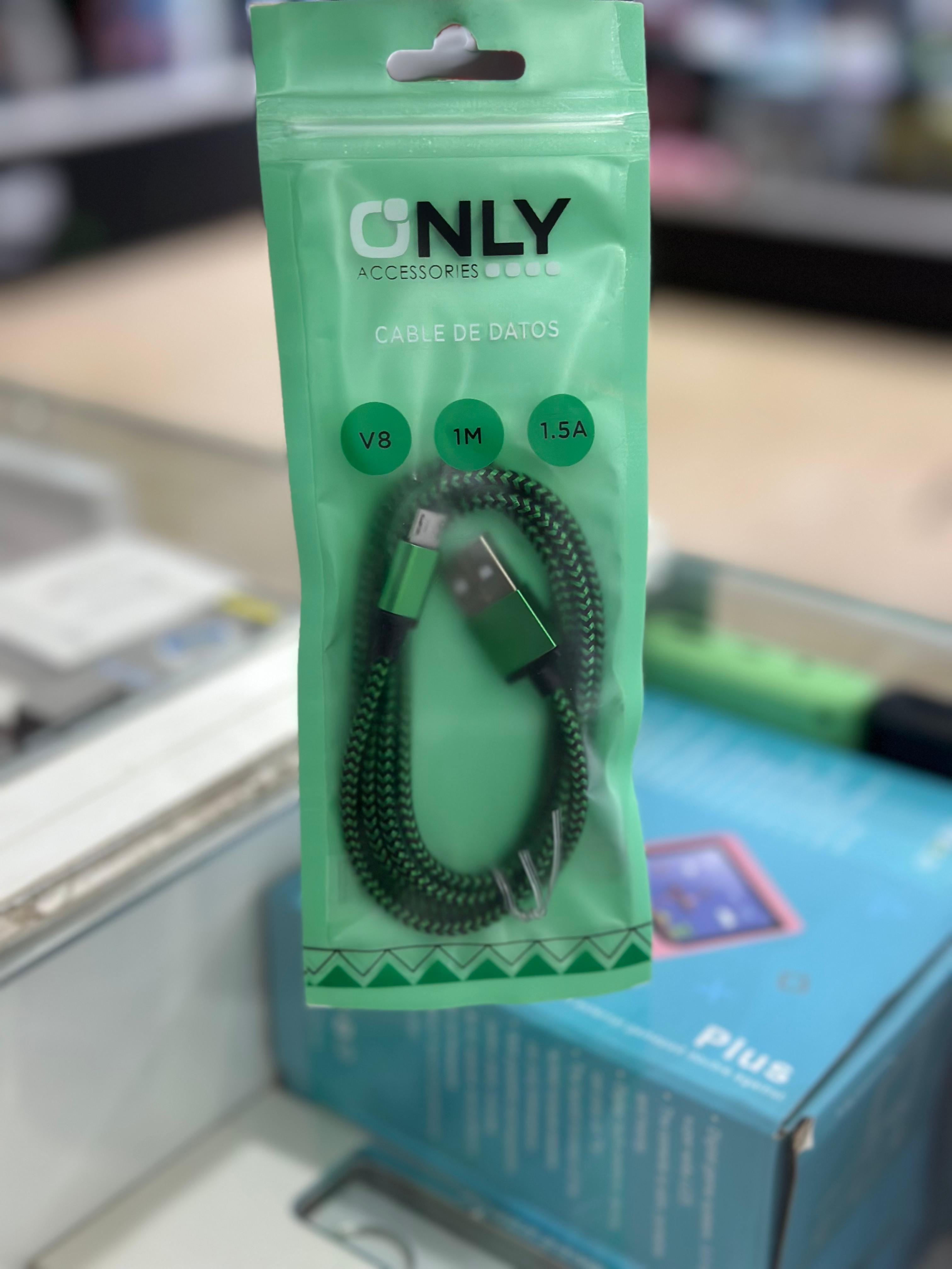 CABLE ONLY MICRO USB MALLADO VERDE