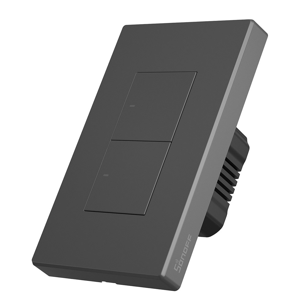 Interruptor Wifi M5-2C-120 de Tecla de 2 canales para embutir Gris Oscuro