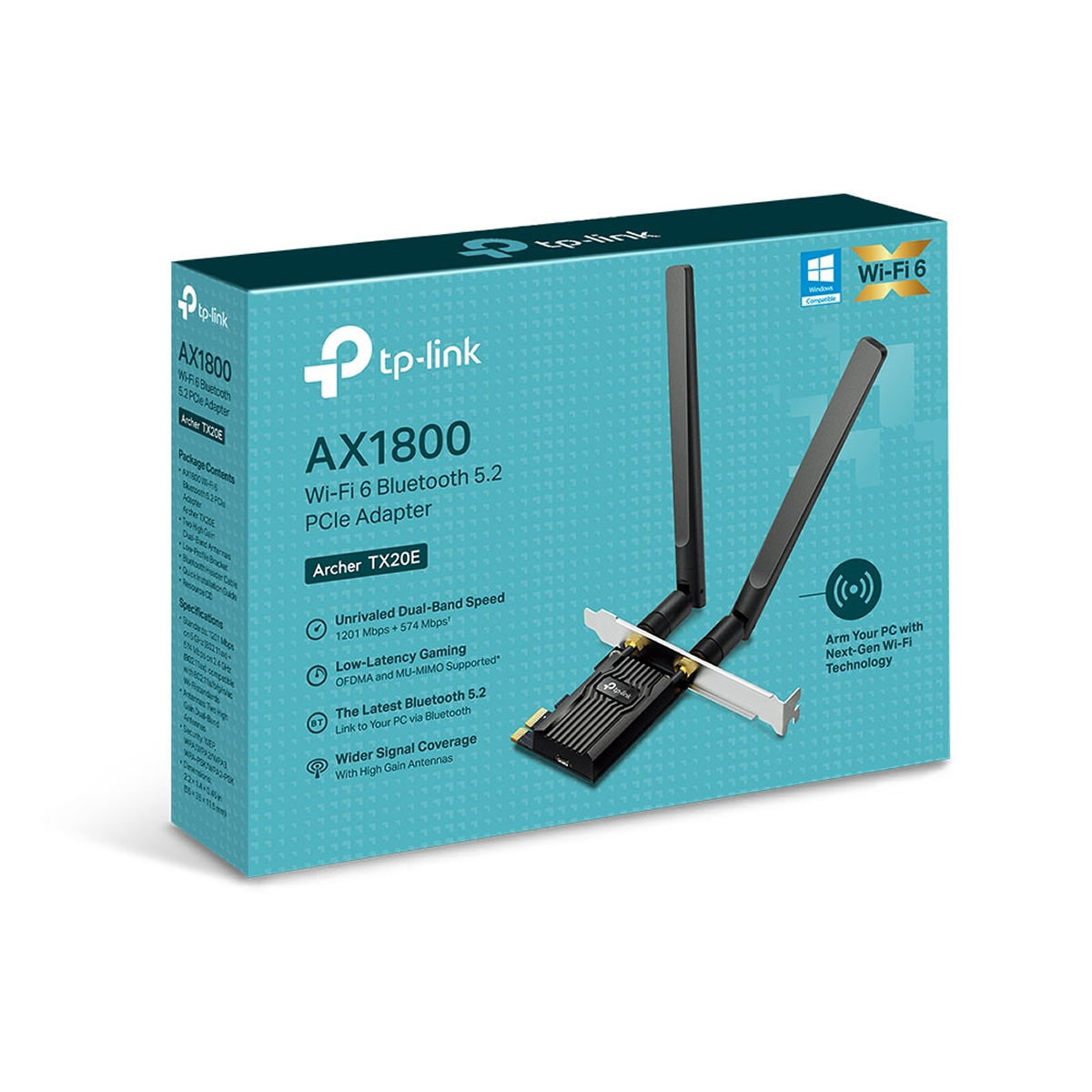 PLACA DE RED PCIE TP-LINK ARCHER TX20E AX1800 WI FI 6 BLUETOOTH 5.2
