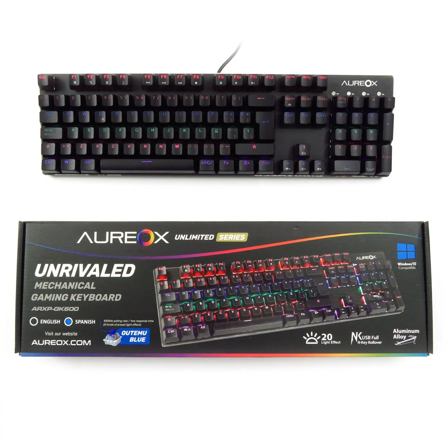 TECLADO GAMER AUREOX UNRIVALED MECANICO