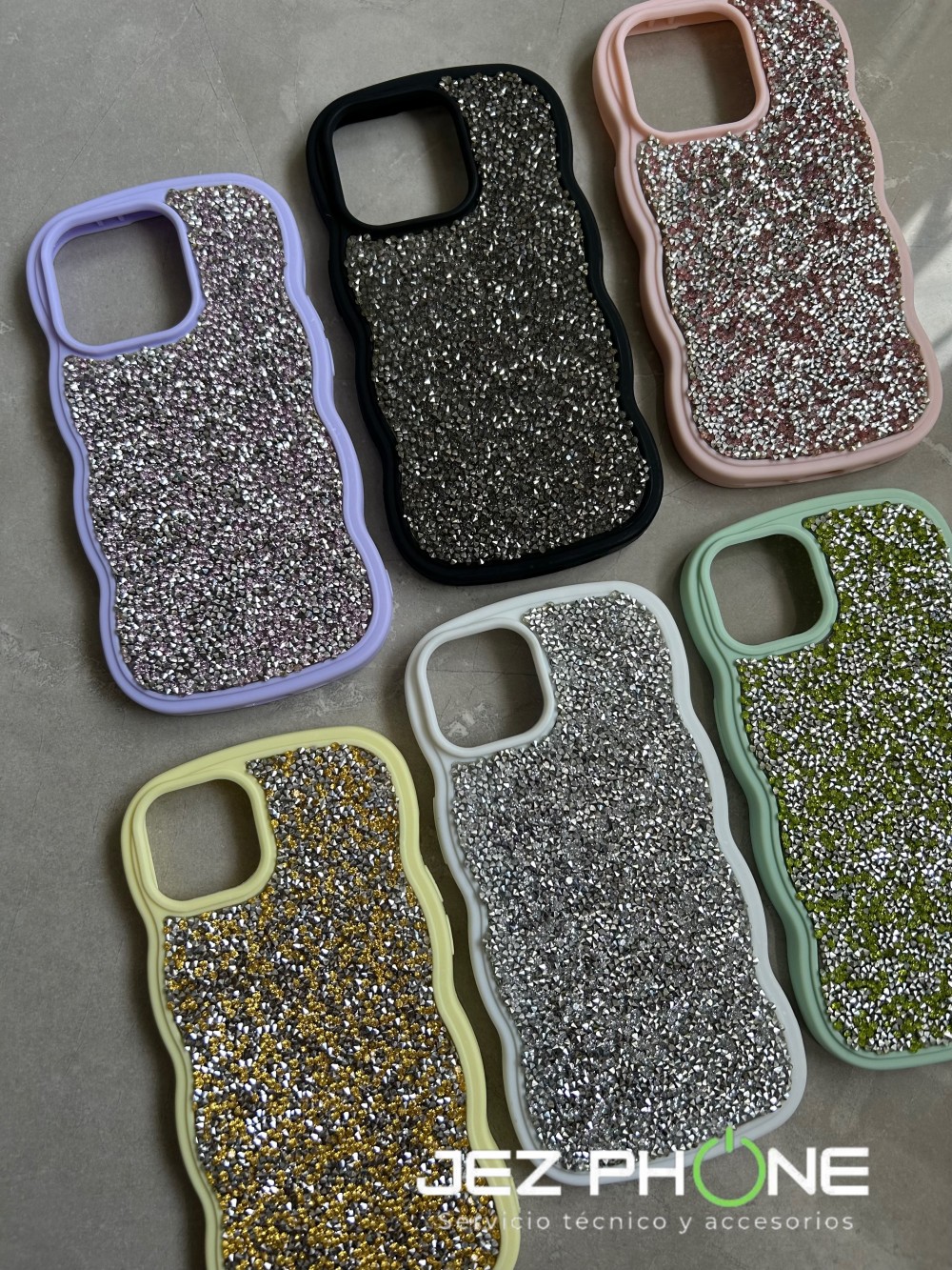 FUNDA OVALADA DEGRADE/BRILLO