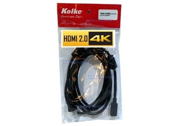 CABLE HDMI 1.8 MTS KOLKE 21600P 2.0V 4K ULTRA HD 3D HASTA 60 CUADROS POR SEGUNDO