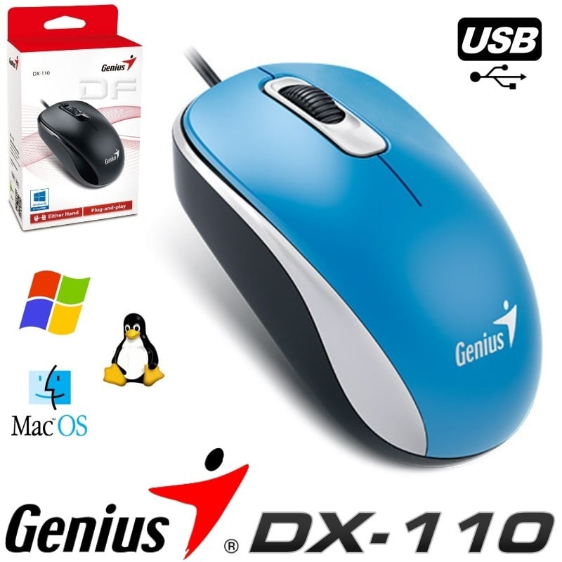 MOUSE USB GENIUS DX 110 AZUL