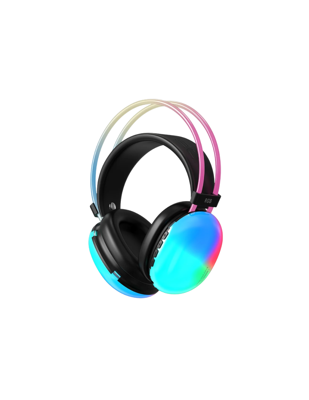 Auricular Gamer Inalámbrico Pg580 Con Micrófono Y Luz Led Rgb Negro