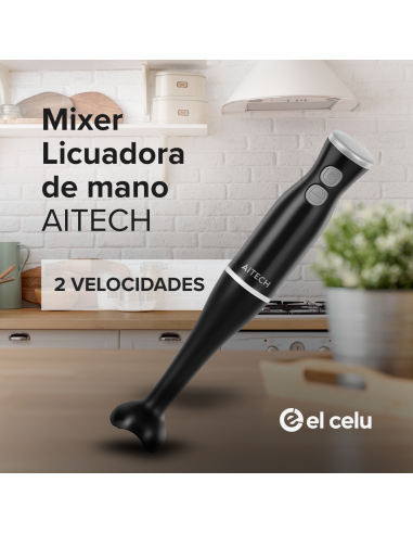 Mixer Licuadora de Mano Aitech 2 Velocidades Negra