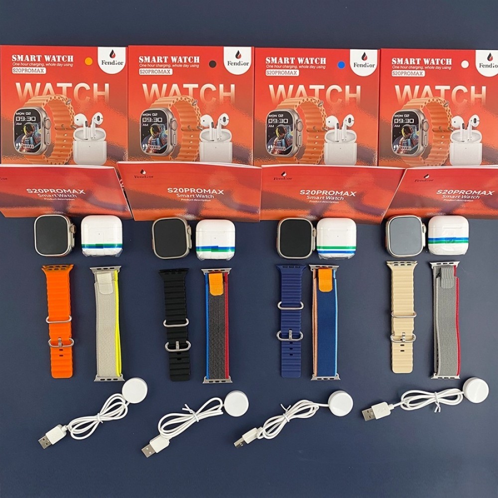 Reloj Inteligente Smartwatch S20 Pro + Auriculares Bluetooth GRIS