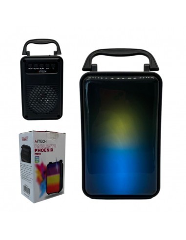 Parlante Aitech Phoenix Bluetooth FM Luz RGB 5W