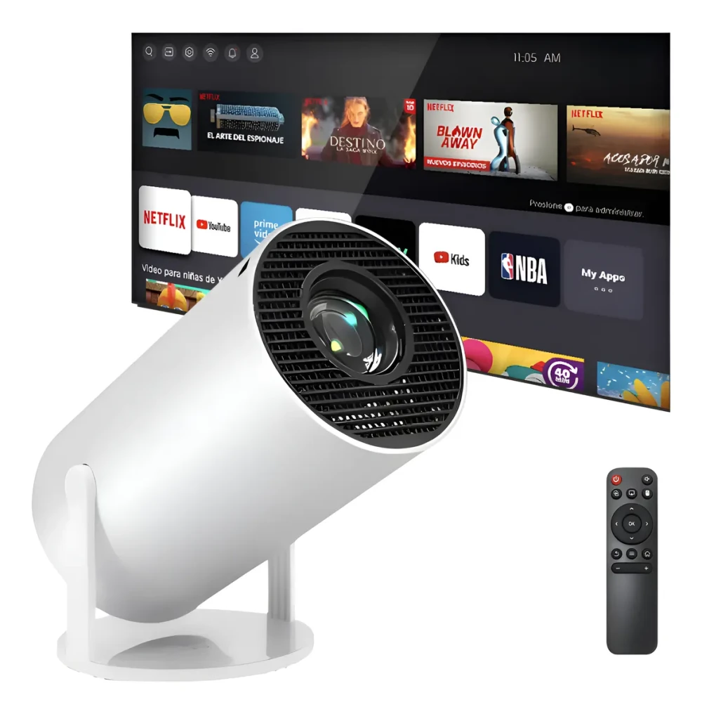 Proyector Portátil Wifi 4k Bluetooth Led Full Android Hd Blanco 