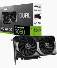 PLACA DE VIDEO ASUS GEFORCE RTX 5060 DUAL OC 8GB