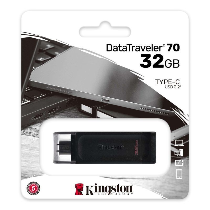 PEN DRIVE KINGSTON DT70 TYPE-C 32GB NEGRO