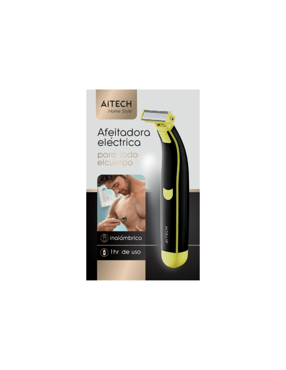 AFEITADORA ELECTRICA AITECH PARA TODO EL CUERPO CON ACCESORIOS USO MULTIFUNCIONAL EN HUMEDO Y SECO NEGRA