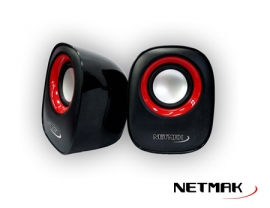 PARLANTE POTENCIADO NETMAK USB 2.0 ROJO NM-9025R